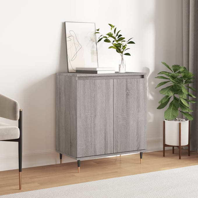 vidaXL Dressoir 60x35x70 cm bewerkt hout grijs sonoma eikenkleurig