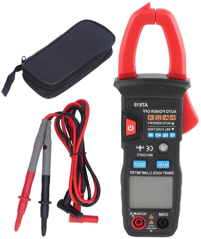 Digitale Stroomtang - Spanningstester - Elektrisch Testen - Gesproken Aankondiging - 0-600V 0-600A - Zwart Rood