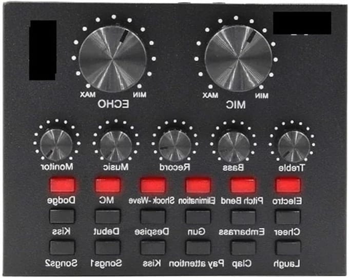 Dj Controller Mixer - Geluidskaart Podcast - Live Streamen - Bluetooth 5.0 Connectiviteit - Compact Formaat - Zwart