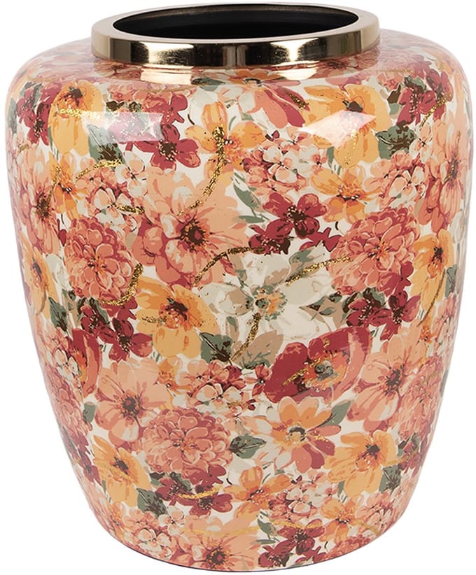 Clayre & Eef Vaas Ø 33x36 cm Beige Metaal