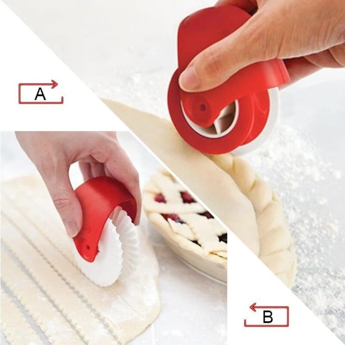 2TYPE Coupe-pizza professionnel en treillis Rouleau à pâtisserie Outil de roulage de cuisson Stonego Baking B red