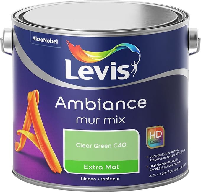 Levis - Ambiance Mur Extra Mat Mix - Clear Green C40 - Mengverf - 2,5 L