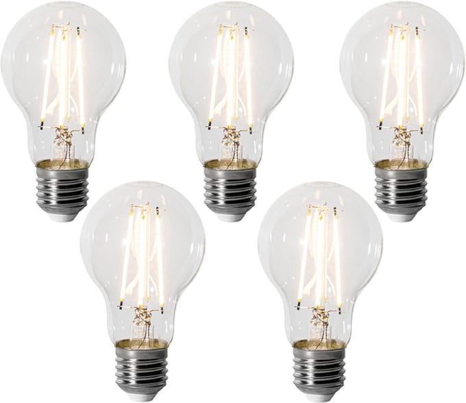 LUEDD Set van 5 E27 dimbare LED lampen A60 6W 700 lm 2200K