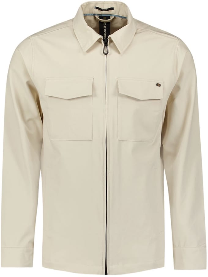 No Excess Overshirt Full Zipper Stretch Sedoc Stone Maat: M | Casual Overhemden Outlet | Heren | Beige