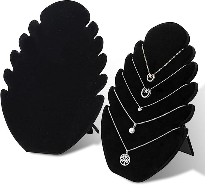 Zwarte fluwelen sieradenstandaard - 2 stuks voor halskettingen en accessoires