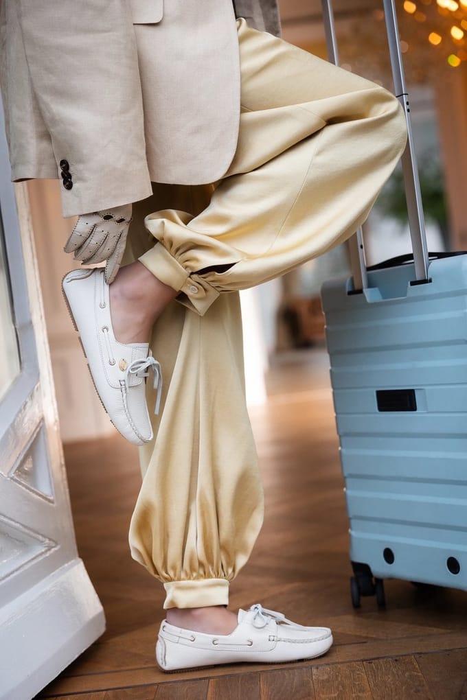 Fred De La Bretoniere - Billy Boaty Mocassin Leer Off White - Maat 42