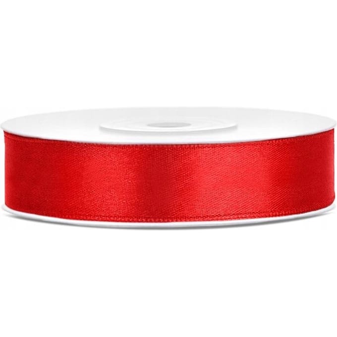 Satijn Lint Rood (12mm/rol 25m)