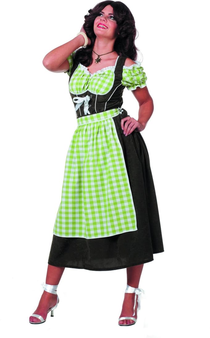 Dirndl suedine groen - Maat 40