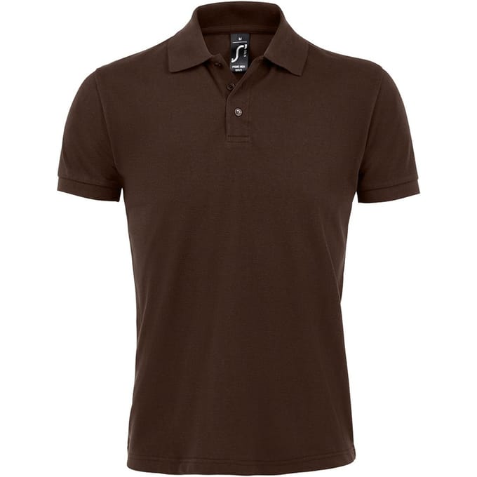 SOLS Heren Prime Pique Poloshirt met korte mouwen (Chocolade)