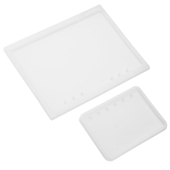 2 stuks/set A5 A7 Notebook Vorm Siliconen Mal voor Diy Epoxy Hars Kristal Notitieboekje Cover white