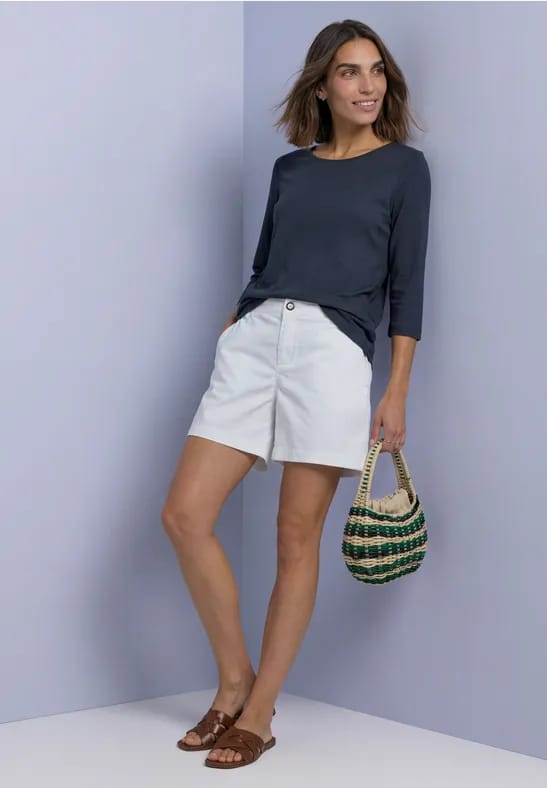 Shirt met 3/4-mouwen en een boothals