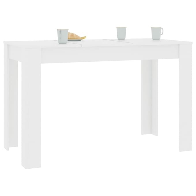 vidaXL - Eettafel - 120x60x76 - cm - bewerkt - hout - wit