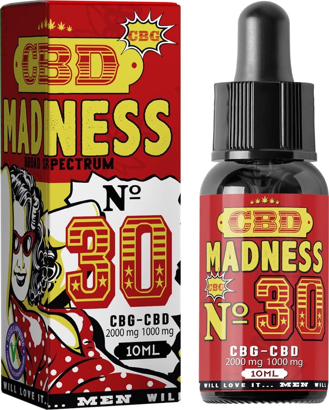 CBD Madness Oil – No. 30 CBG CBD – 2000mg CBG, 1000mg CBD (30%) | 10ml