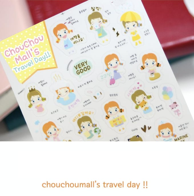 Petit Fancy Diary Stickers 2 (10ea chacun) - 16 Options (mots coréens/expression faciale/décoration/scrapbooking bricolage) 18. DA5577 10ea white
