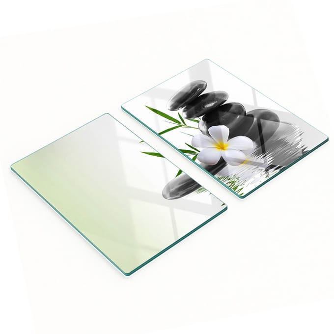 Keukenplanken van gehard glas met decoratieve afbeeldingen van Zen-stenen, 2x40x52 cm