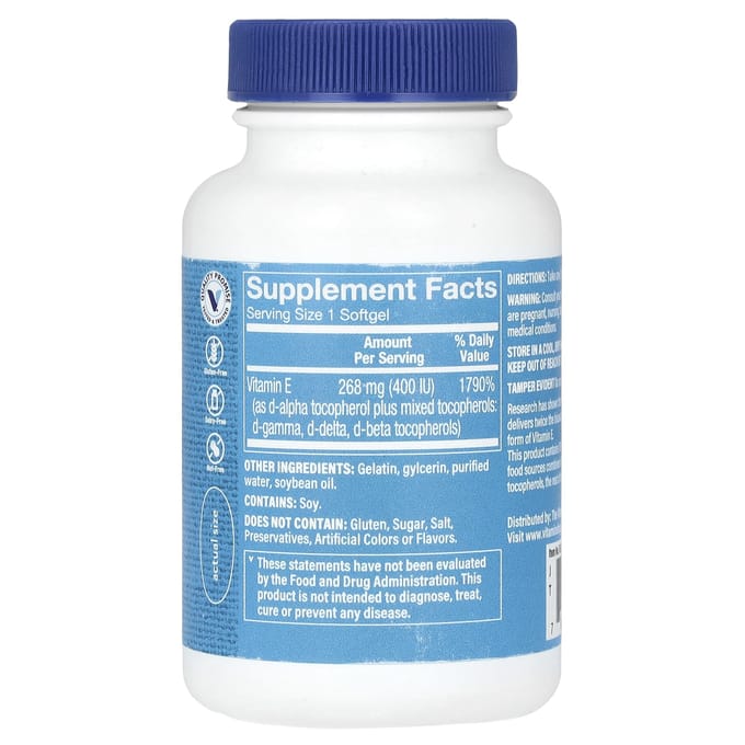 The Vitamin Shoppe, vitamine E, 268 mg (400 IE), 120 softgels