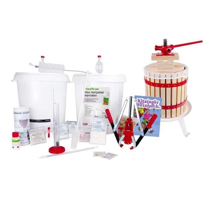 Kit pour faire son vin - ICH-ZAPFE.DE - MAXI - Pressoir à fruit 12L - Instructions en anglais