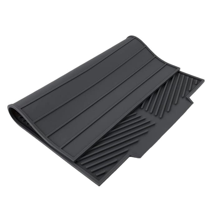 Tapis Égouttoir Extra Large Premium en Silicone Résistant à la Chaleur (Gris) gris