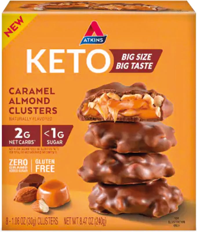 Atkins | Keto | Caramel Almond Clusters | 8 x 26g