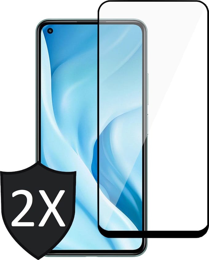 Screenprotector geschikt voor Xiaomi Mi 11 Lite - Glas Full Screen Protector - 2 Stuks