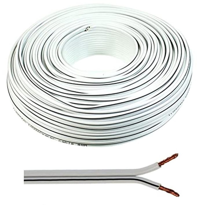 Luidsprekerkabel 25m - 2x1,5mm² - Audiokabel - Wit