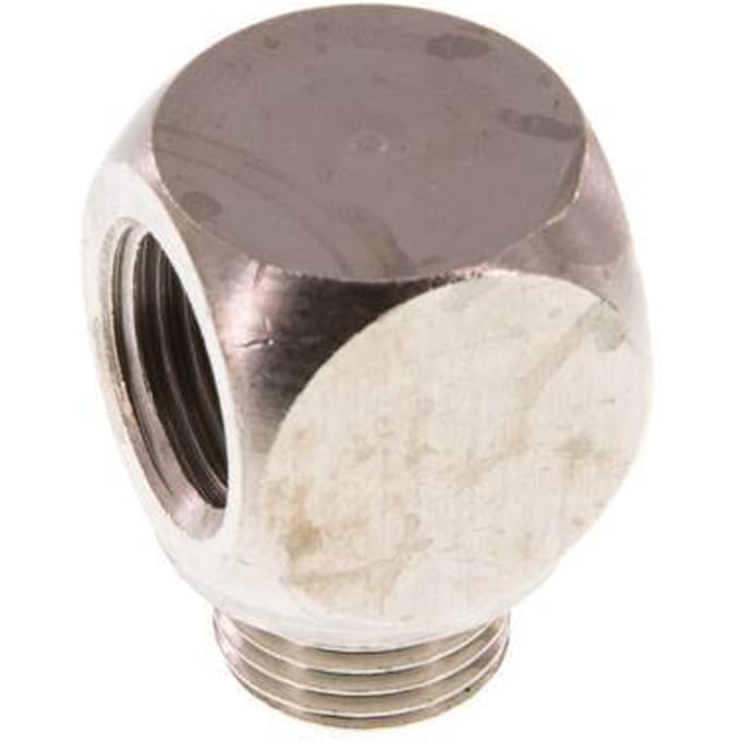 90° L-Koppeling G1/8'' Buitendraad X Binnendraad Vernikkeld Messing 16bar [2 Stuks]