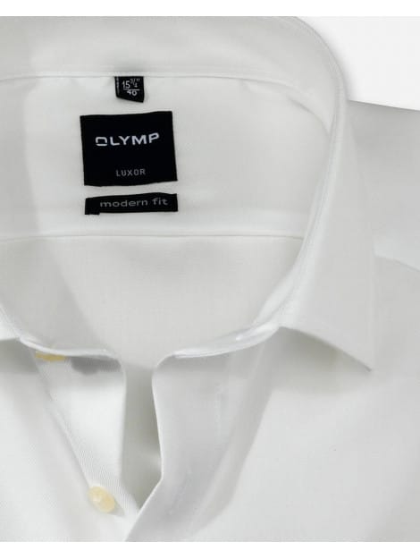 OLYMP Luxor modern fit overhemd - beige twill - Strijkvrij - Boordmaat: 44