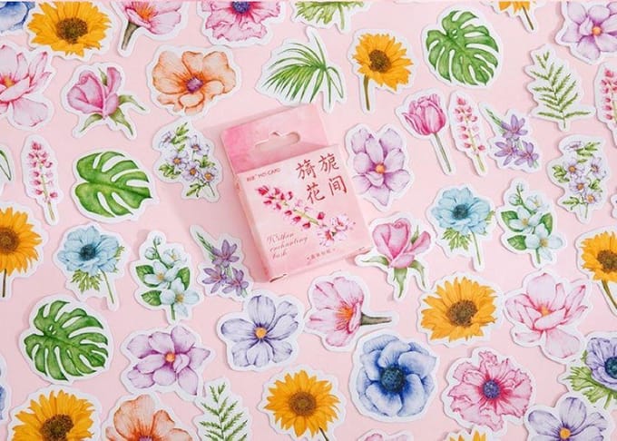 Stickerset Bloemen 4 - 46 stickers - Flower sticker
