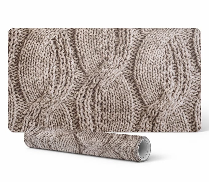 Elegante decoratieve bureauonderlegger met geweven trui-patroon 90x45 cm