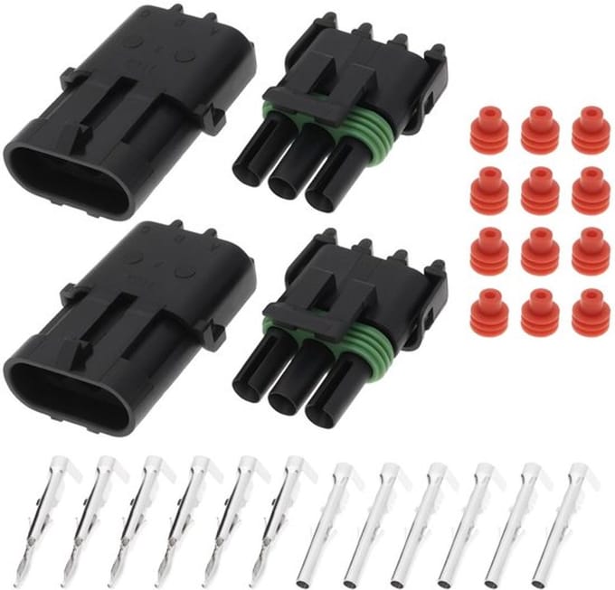 Allecto - Waterdichte Verzegelde Connector Kit - 2 Sets van 3 Pin