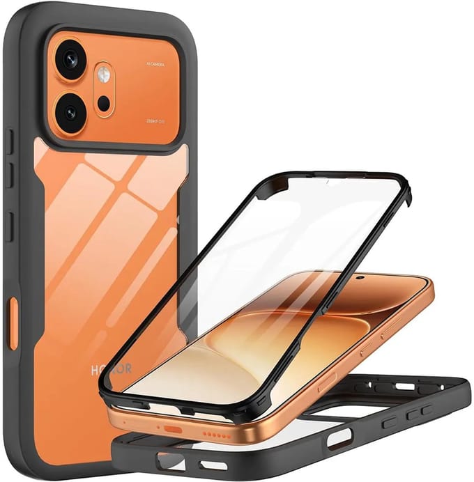 Hoesje geschikt voor HONOR 600/600 Pro - Techsuit ColorVerse 360 Case met Screenprotector - Zwart