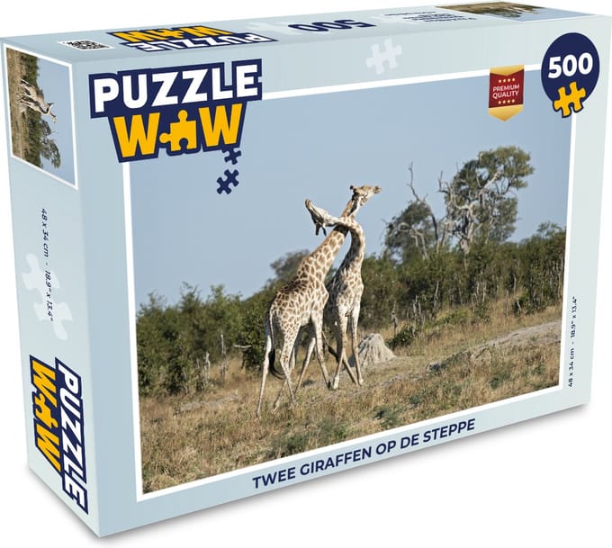 Puzzel Twee giraffen op de steppe - Legpuzzel - Puzzel 500 stukjes
