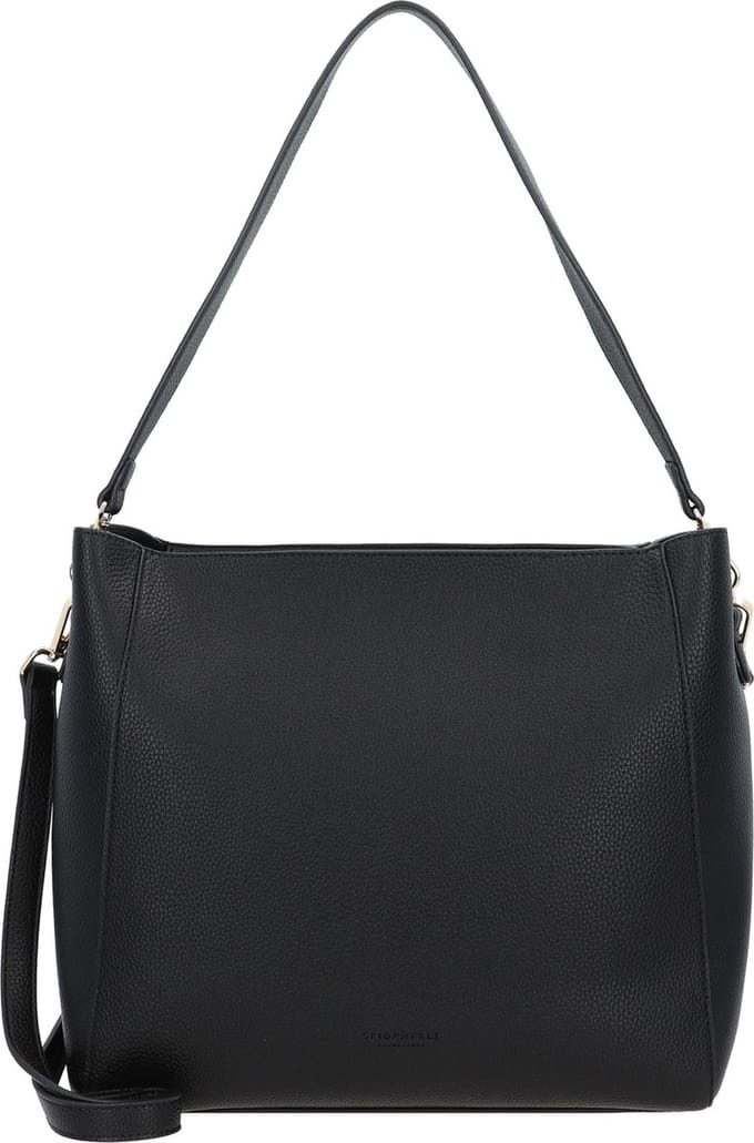 SEIDENFELT MANUFAKTUR Schoudertas Persby Hobo Bag Black / Gold Zwart