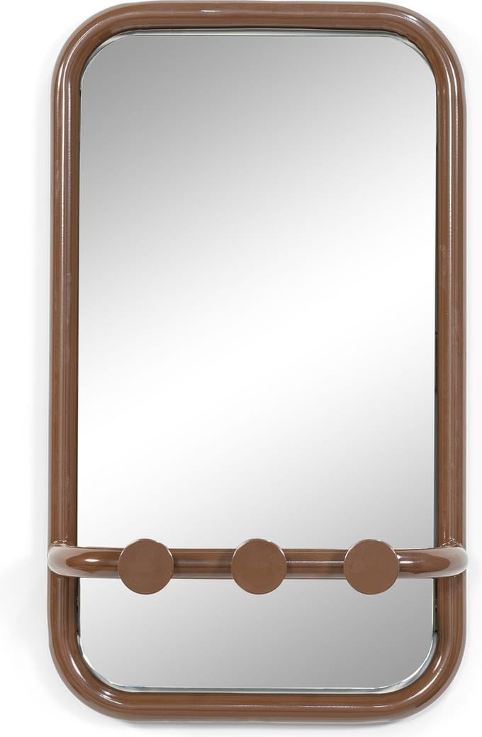 Spinder Design spiegel Retro Spiegel - Chocolate Brown - 3 haken - Staal