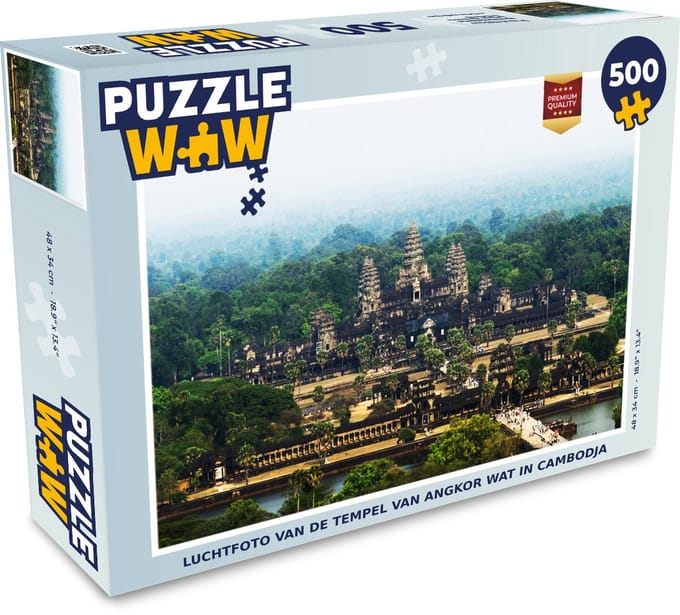 Puzzel Luchtfoto van de tempel van Angkor Wat in Cambodja - Legpuzzel - Puzzel 500 stukjes