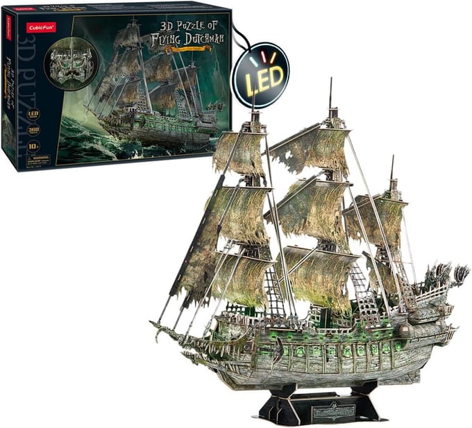3D Puzzel Piratenschip met LED Verlichting - Model voor Kinderen van 14 Jaar en Ouder
