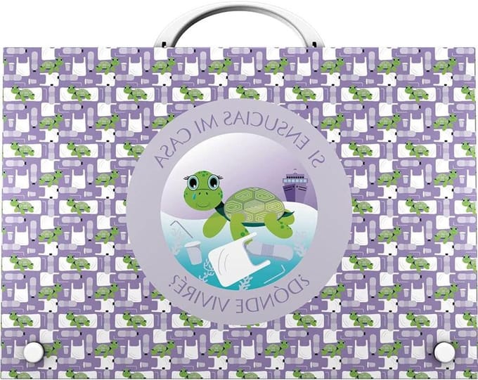 Schoolkoffer met handvat - Documententas - Documenten meenemen - Drukknopensluiting - Foolscap formaat - Multicolor