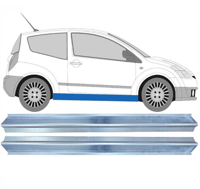 Reparatie dorpel voor Citroen C2 2003-2009 / Links = Rechts (symmetrisch) / Set