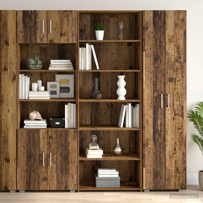 vidaXL - Dressoir - Oud - hout - 70 - x - 41 - x - 185 - cm - Bewerkt - hout