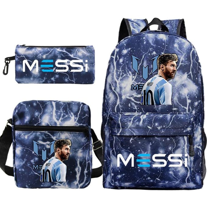 Voetballer Perifere Bedrukking Basisschool en Middelbare School Schooltas Drie Delen Kinderrugzak three-piece set
