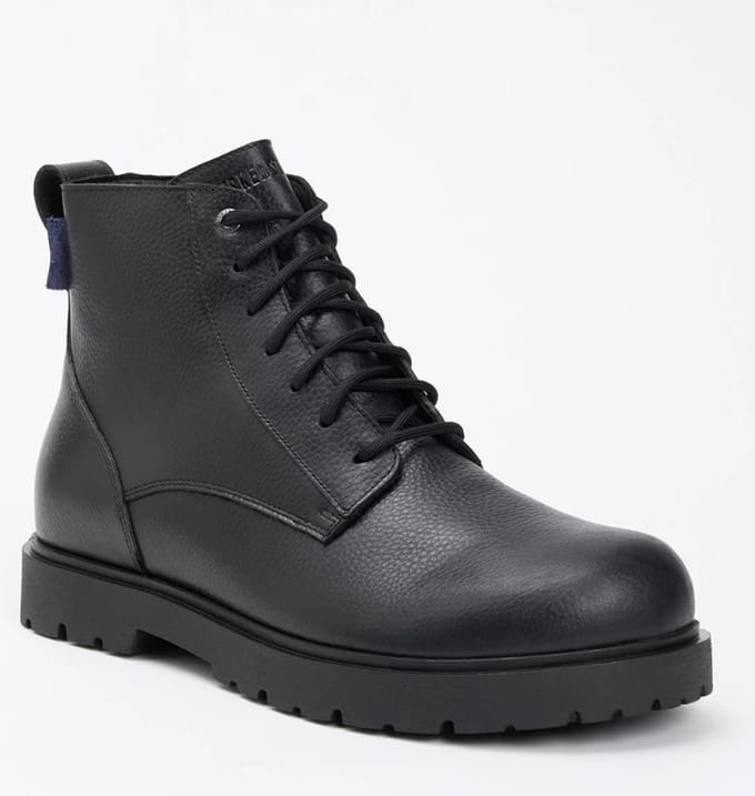 Birkenstock Highwood veterboot van leer - Zwart - Maat 41