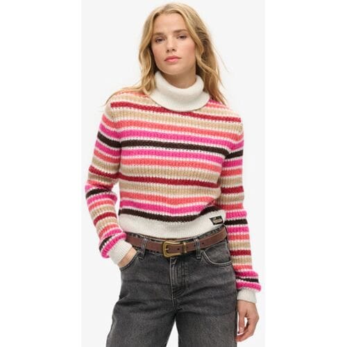 Superdry - Gestreepte korte coltrui - Dames - Sweaters