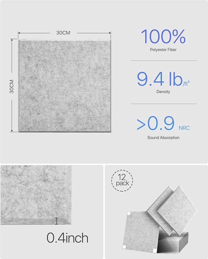 Schuimpanelen, Studio wig Tegels, Geluid Panelen Wiggen Geluiddicht Geluidsisolatie 12