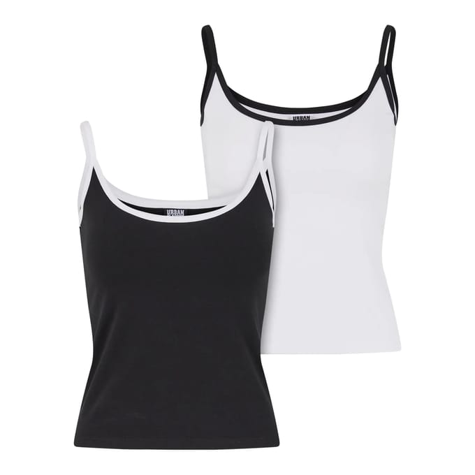 Urban Classics Contrast Basic (Set van 2) Dames Top - zwart/wit - S