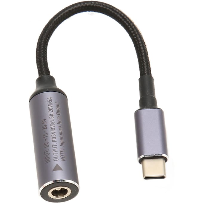 DC naar Type C-kabel 5,5 x 2,5 mm 100 W 6,8 inch lange vrouwelijke ingang Nylon Type C naar DC5525-kabel voor tablet