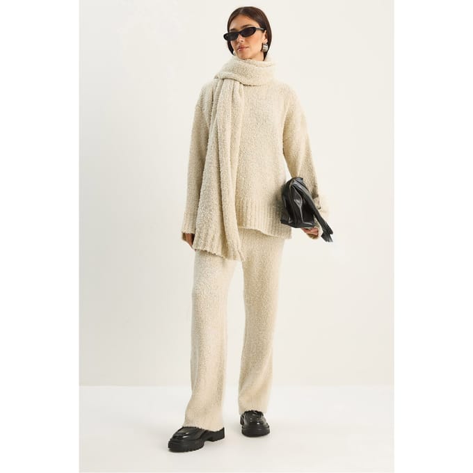 Oversized Geribbelde Gebreide Twee-Delige Set