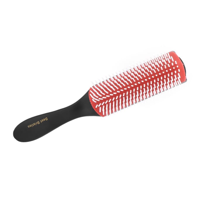 Brosse à cheveux coussin 9 rangées Coiffure Salon Démontable Voyage Démêlage Cheveux Bouclés red