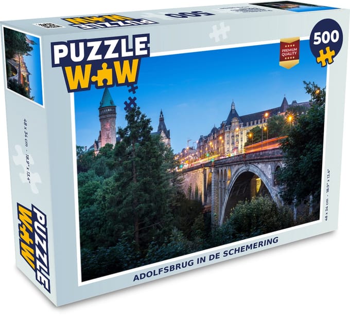 Puzzel Adolfsbrug in de schemering - Legpuzzel - Puzzel 500 stukjes