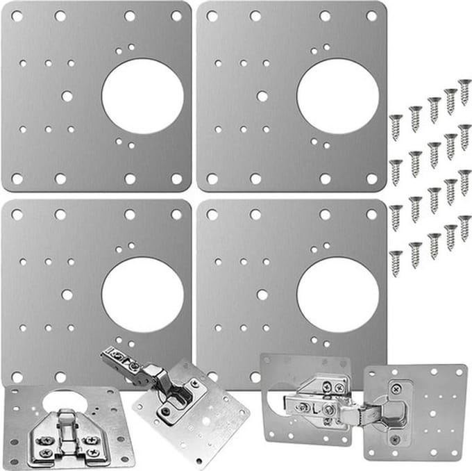 Scharnier reparatie plaat - 90 x 90mm - 4 stuks