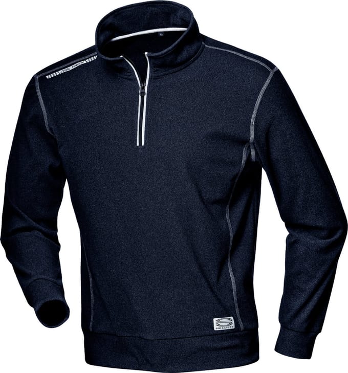 SIR SAFETY MOLESKIN Half Zip Werktrui HEREN Veiligheidstrui Blauw